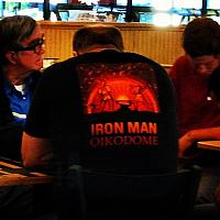 IRON MAN OIKODOME - BACK OF SHIRT ON BALD GUY